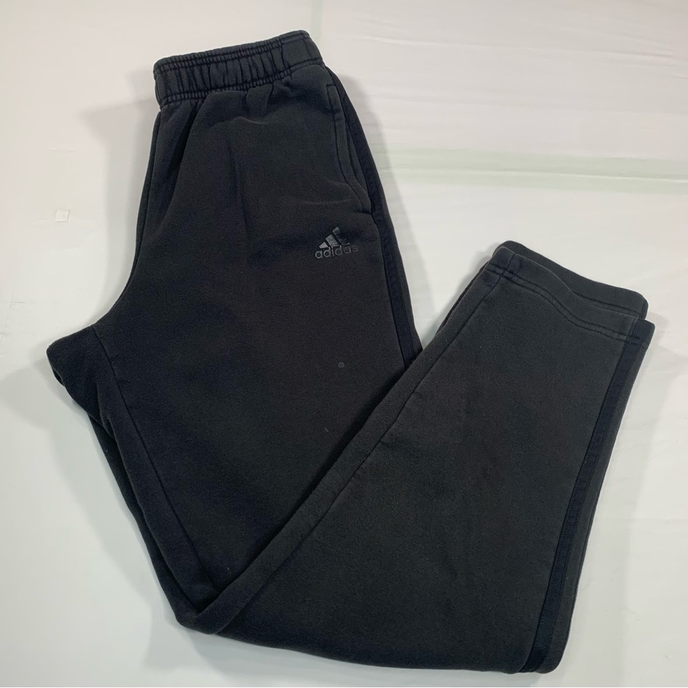 Adidas Unisex Track Fleece lined Jogger Pants Black Meduim
